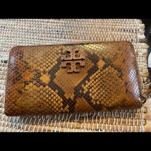 Tory Burch Leather snake print wallet